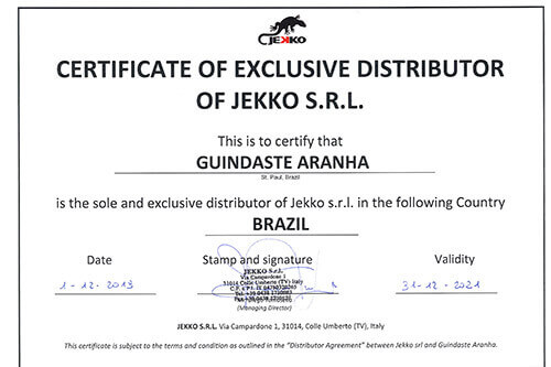 Certificado Jekko